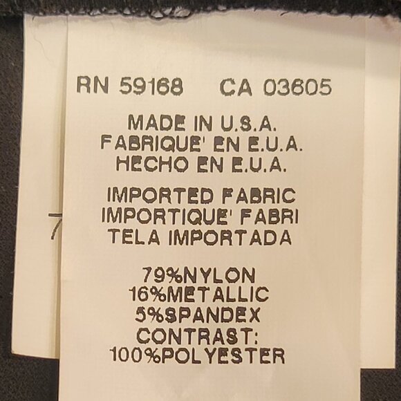 Karen Kane Black Silver Metallic Shimmery Evening Tunic Top with Side Bows Large - Picture 12 of 12